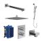 Villeroy & Boch Universal - Thermostatic Shower System with 250mm Square Shower Head and Riser Rail with Hand Shower (2 Outlet) - Chrome