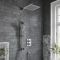 Villeroy & Boch Universal - Thermostatic Shower System with 250mm Square Shower Head and Riser Rail with Hand Shower (2 Outlet) - Chrome
