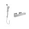 Villeroy & Boch Universal - Square Thermostatic Bar Shower Valve with Riser Rail and Hand Shower (1 Outlet) - Chrome