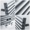 Milano Via - Anthracite Central Connection Bar on Bar Heated Towel Rail - 1215mm x 400mm