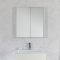 Milano Lurus - White Modern Wall Hung Bathroom Mirrored Cabinet - 650mm x 600mm