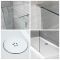 Milano Portland - Chrome Corner Walk-In Shower Enclosure with Tray - Choice of Size and Hinged Return Panel Option