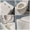 Milano Altham - White Modern Rimless Wall Hung Toilet with Tall Wall Frame - Choice of Flush Plate