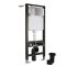 Milano Altham - White Modern Rimless Wall Hung Toilet with Tall Wall Frame - Choice of Flush Plate