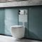 Milano Irwell - White Modern Rimless Wall Hung Toilet with Tall Wall Frame - Choice of Flush Plate