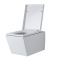 Milano Dalton - White Modern Wall Hung Toilet with Tall Wall Frame - Choice of Flush Plate