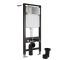 Milano Dalton - White Modern Wall Hung Toilet with Tall Wall Frame - Choice of Flush Plate