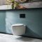 Milano Altham - White Modern Rimless Wall Hung Toilet with Short Wall Frame - Choice of Flush Plate