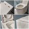 Milano Ballam - White Modern Rimless Wall Hung Toilet with Short Wall Frame - Choice of Flush Plate