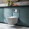 Milano Elswick - White Modern Wall Hung Toilet with Short Wall Frame - Choice of Flush Plate