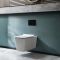 Milano Elswick - White Modern Wall Hung Toilet with Short Wall Frame - Choice of Flush Plate