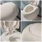 Milano Mellor - White Modern Round Wall Hung Toilet with Tall Wall Frame - Choice of Flush Plate