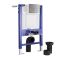 Milano Longton - White Modern Wall Hung Toilet with Short Wall Frame - Choice of Flush Plate