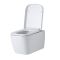 Milano Longton - White Modern Wall Hung Toilet with Short Wall Frame - Choice of Flush Plate