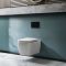 Milano Longton - White Modern Wall Hung Toilet with Short Wall Frame - Choice of Flush Plate