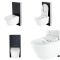 Milano Arca - Black 500mm Compact WC Unit with Japanese Bidet Toilet
