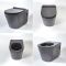 Milano Nero - Black Modern 500mm Compact WC Unit with Wall Hung Toilet and Basin