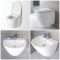 Milano Irwell - White Modern Rimless Wall Hung Basin and Toilet Set