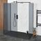 Milano Nero-Luna - Smoked Glass 3 Sided Walk-In Shower Enclosure with Slate Tray - Choice of Sizes