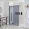 Milano Nero-Luna - 1950mm Smoked Glass Wet Room Screen - Black - Choice of Sizes and Hinged Return Panel