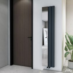Milano Aris - Aluminium 1800mm Vertical Designer Radiator with Mirror - Choice of Size and Finish