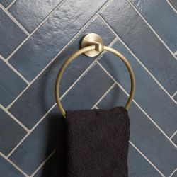 Milano Monet - Modern Towel Ring - Antique Brass