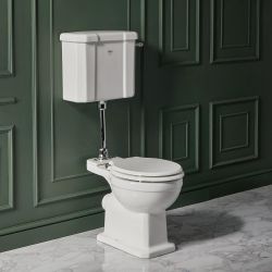 Milano Elizabeth - Traditional Low Level Toilet with Cistern and Soft Close Seat in White