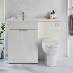 Milano Lurus - 1105mm Modern Vanity and WC Combination Unit with Select Toilet - Choice of Finish, Handles and Left / Right Hand Options