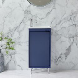 Milano Edge - 400mm Modern Cloakroom Vanity Unit with Basin - Choice of Finish and Handles