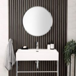 Milano Annalise - Chrome Round Wall Hung Mirror - 600mm
