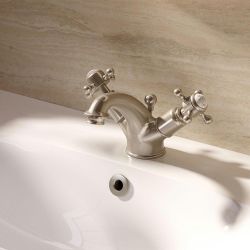 Crosswater Belgravia - Traditional Crosshead Mono Basin Mixer Tap with Pop-Up Waste - Choice of Finish & Handles