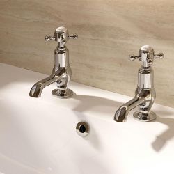 Crosswater Belgravia - Traditional Basin Pillar Taps - Choice of Finish & Handles