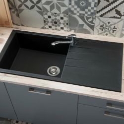 Rocklite Bredon - Single Bowl Composite Kitchen Sink with Reversible Drainer - Choice of Finish