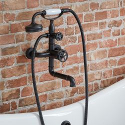 Milano Zandra - Industrial Style Wall Mounted Bath Shower Mixer Tap - Choice of Finish