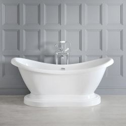 Milano Towneley - Traditional Bathroom Suite with Freestanding Bath, Close Coupled Toilet and Pedestal Basin
