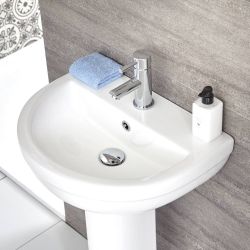 Milano Ballam - Modern Close Coupled Toilet and Pedestal Basin Set