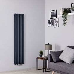 Milano Aruba - Middle Connection Vertical Designer Radiator - Double Panel - Anthracite