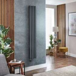 Milano Aruba - Electric Anthracite Vertical Designer Radiator - Choice of Size and Wi-Fi Thermostat - Plug-In and Hardwired Options