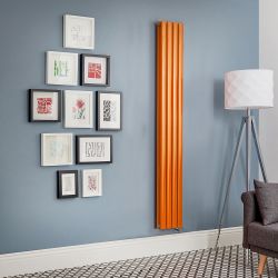 Milano Aruba - Electric Sunset Orange Vertical Designer Radiator - Choice of Size and Wi-Fi Thermostat