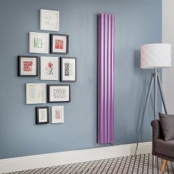 Milano Aruba - Electric Lush Purple Vertical Designer Radiator - Choice of Size and Wi-Fi Thermostat
