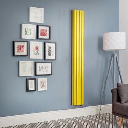 Milano Aruba - Electric Dandelion Yellow Vertical Designer Radiator - Choice of Size and Wi-Fi Thermostat