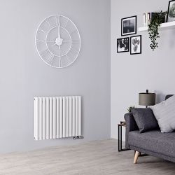 Milano Aruba - Side Connection Horizontal Designer Radiator - Double Panel - White
