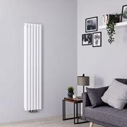 Milano Aruba - Middle Connection Vertical Designer Radiator - Double Panel - White