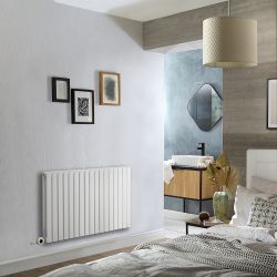 Milano Capri - Electric White Horizontal Designer Radiator - 635mm Tall - Choice of Size and Wi-Fi Thermostat - Plug-In and Hardwired Options