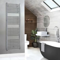 Milano Kent - Electric Chrome Straight Heated Towel Rail - Choice of Size and Heating Element