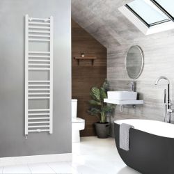 Milano Ive - Electric White Straight Heated Towel Rail - Choice of Size and Heating Element