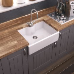 Milano Rowan - Fireclay Ceramic Belfast Kitchen Sink - Choice of Size