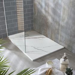 Milano Asta - Marble Effect Rectangular Shower Tray - Choice of Size