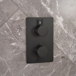 Milano Otto - Modern 2 Outlet Thermostatic Twin Diverter Shower Valve - Choice of Finish