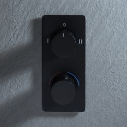 Milano Lune - Modern 2 Outlet Twin Diverter Thermostatic Shower Valve - Choice of Finish